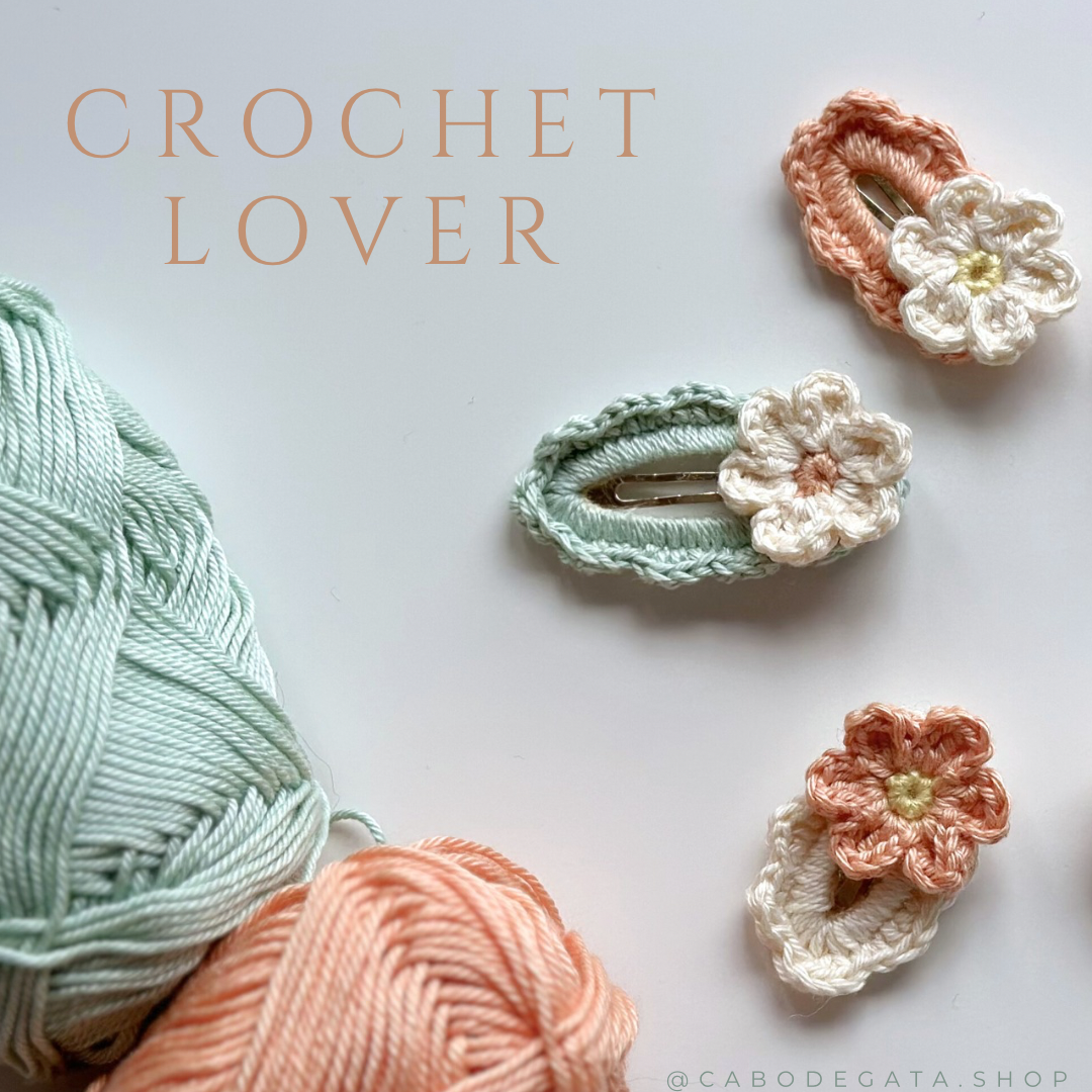 Clips pelo flor de crochet para niñas hechas a mano