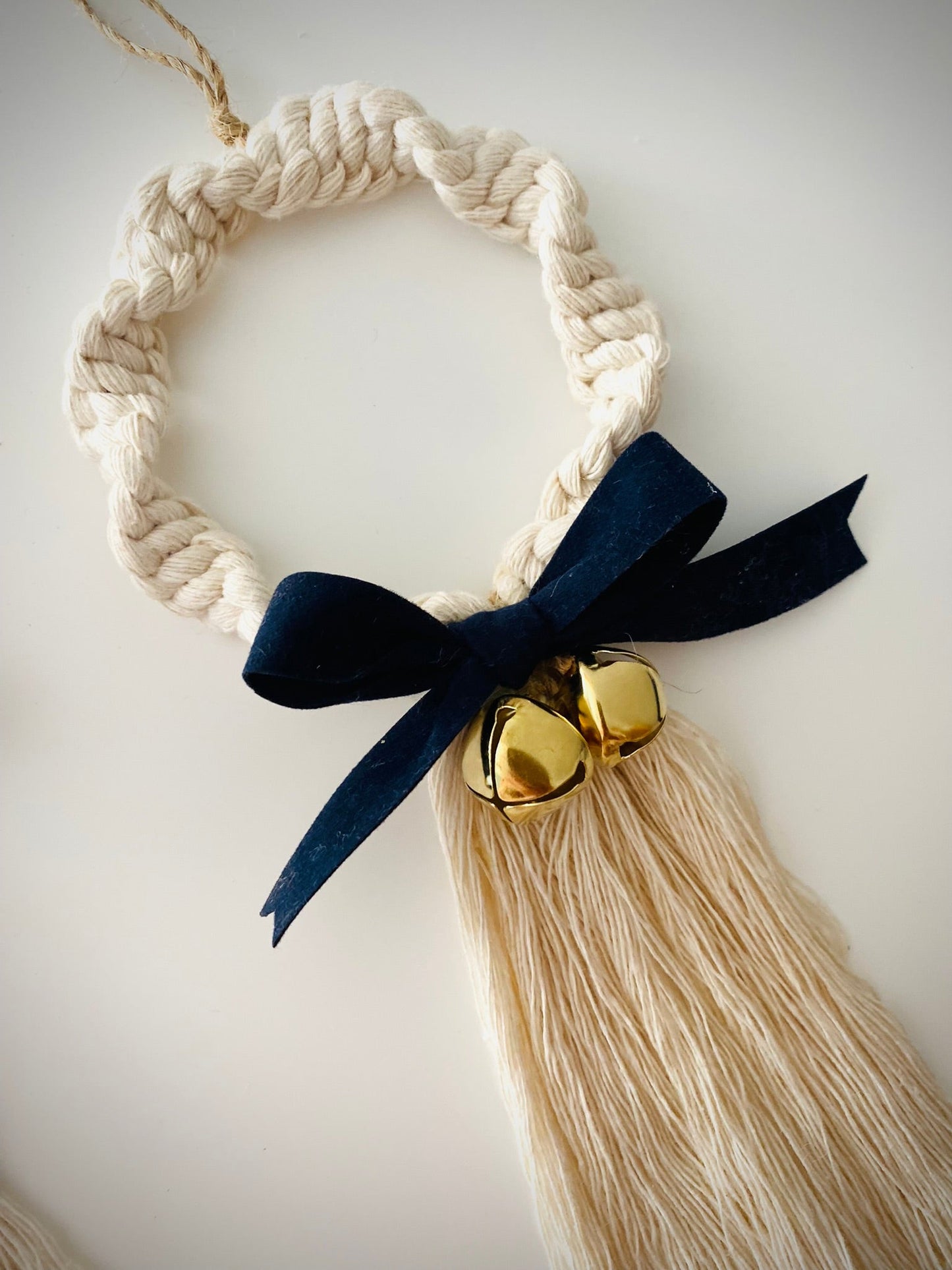 Macrame Christmas Ornament Pack with Velvet Bow