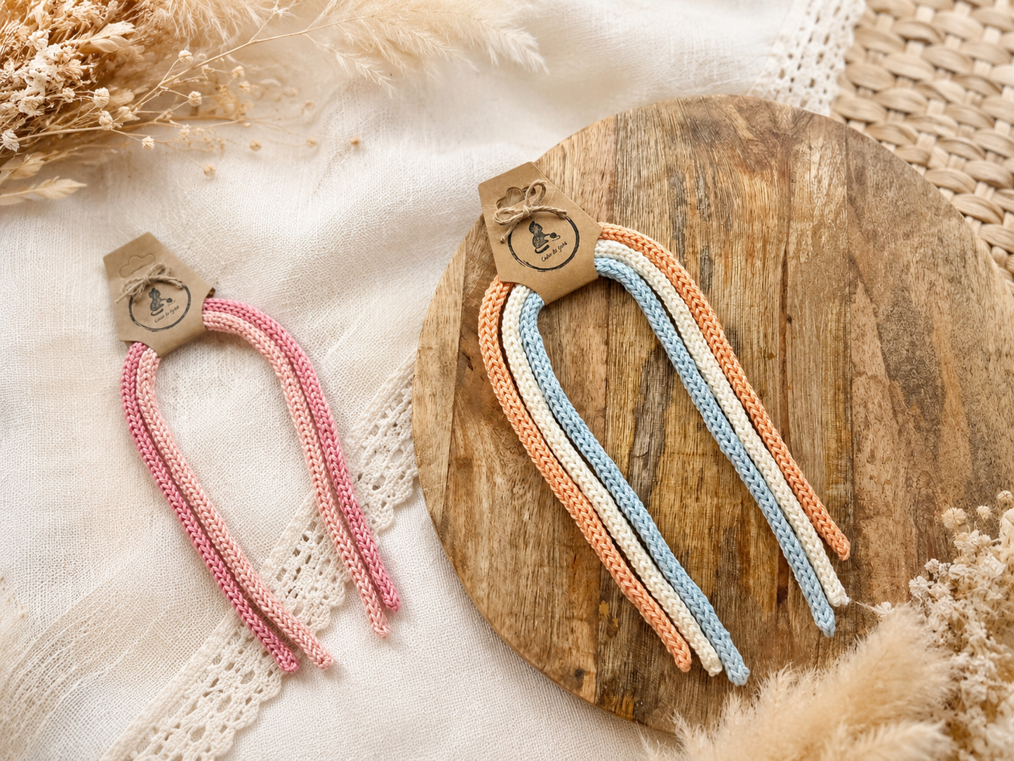 Cordones de tricotín para lazos, coletas y trenzas