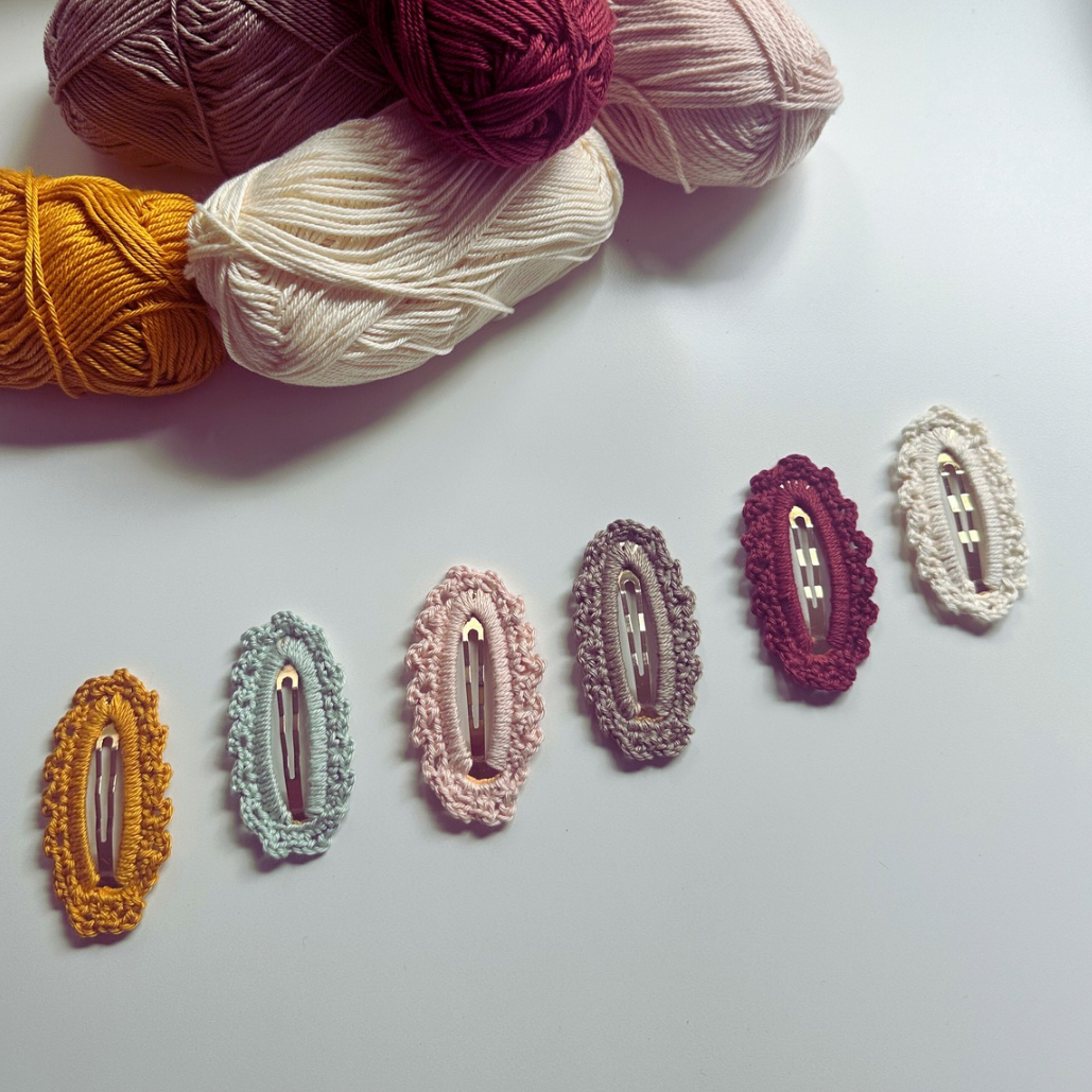 Horquillas de crochet hechas a mano románticas