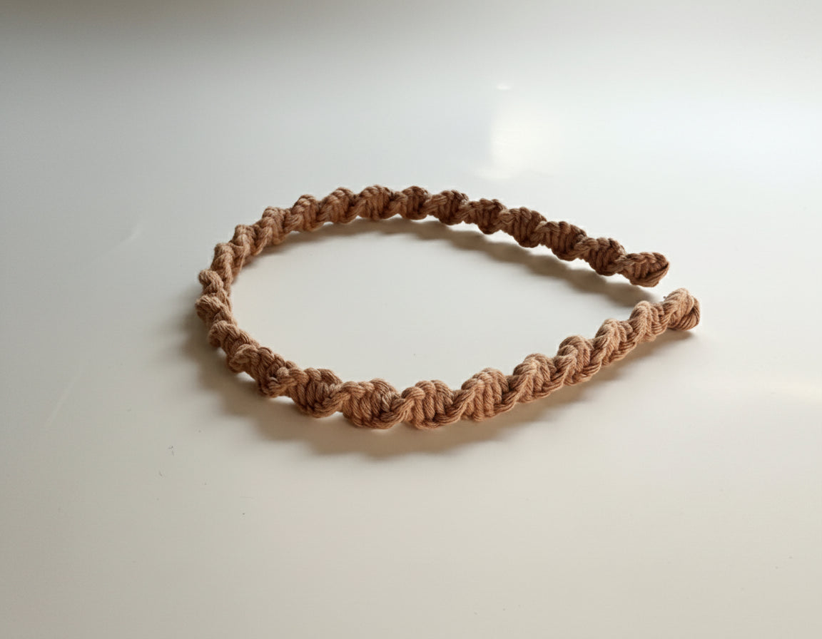 diadema rosa macrame niña
