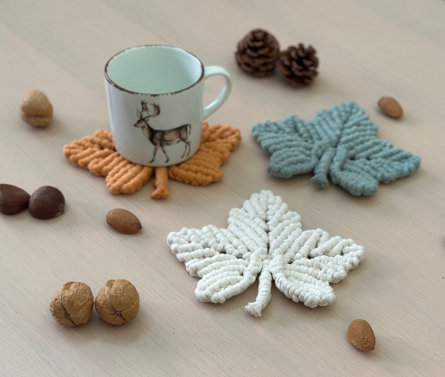 Posavasos decorativos con forma de hoja de arce, decoración de naturaleza para la mesa
