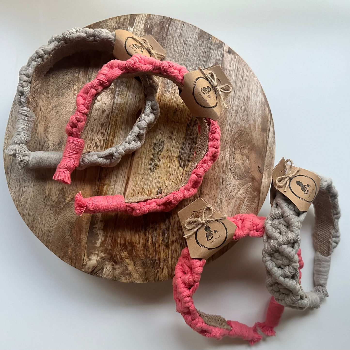 Diadema boho ancha de macramé