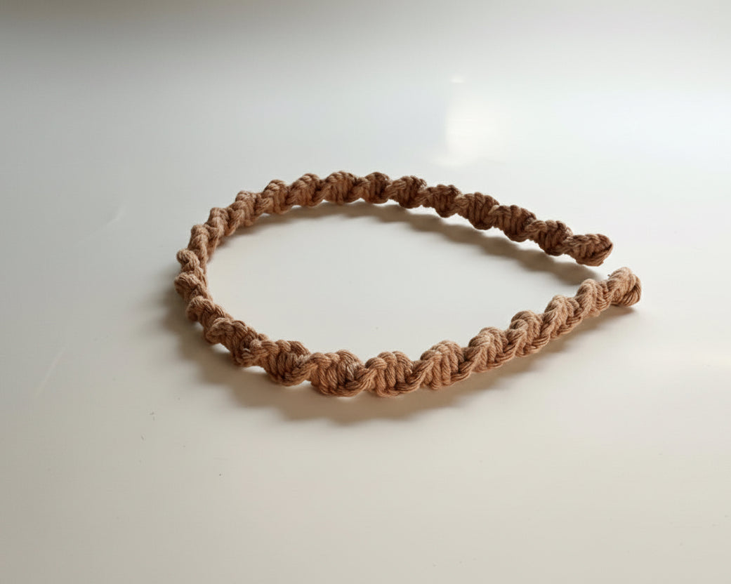 diadema rosa macrame niña
