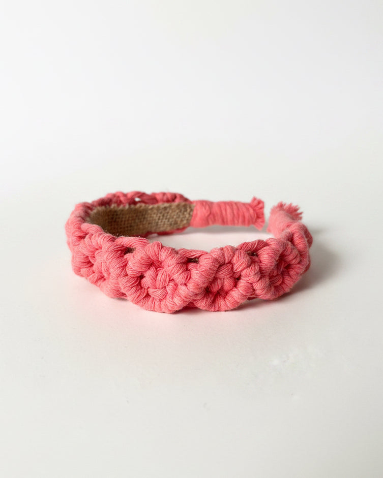 Diadema boho ancha de macramé