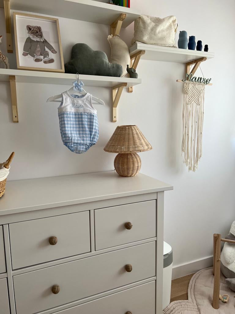 Tapiz decorativo pared corazón y estrella con nombre y macramé